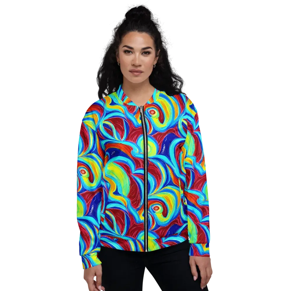 Azure Cyclone on Bomber Jacket — Front