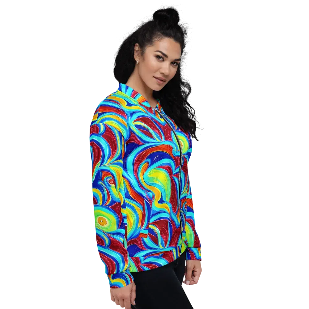 Azure Cyclone on Bomber Jacket — Right