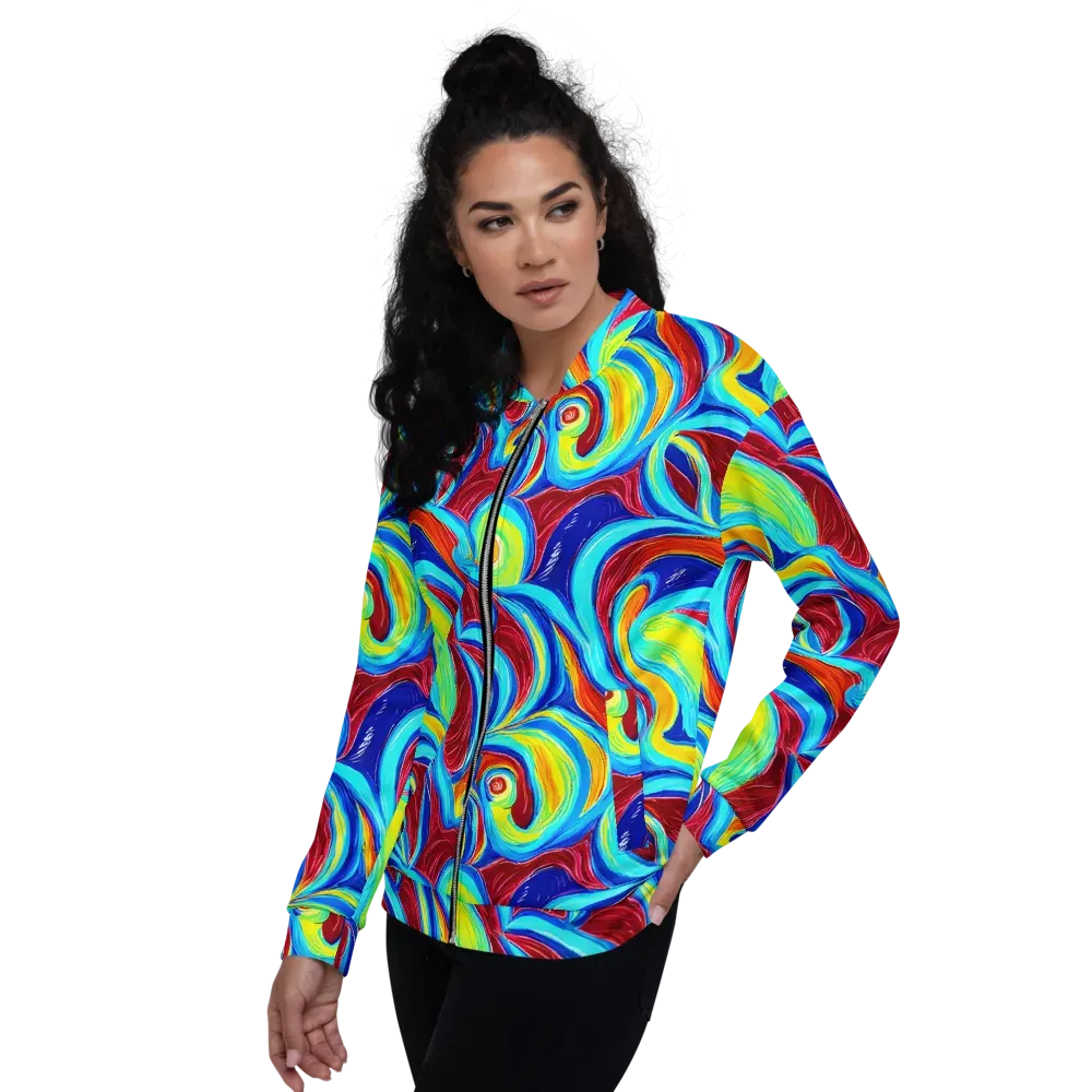 Azure Cyclone on Bomber Jacket — Left