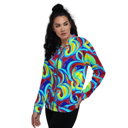 Azure Cyclone on a Bomber Jacket