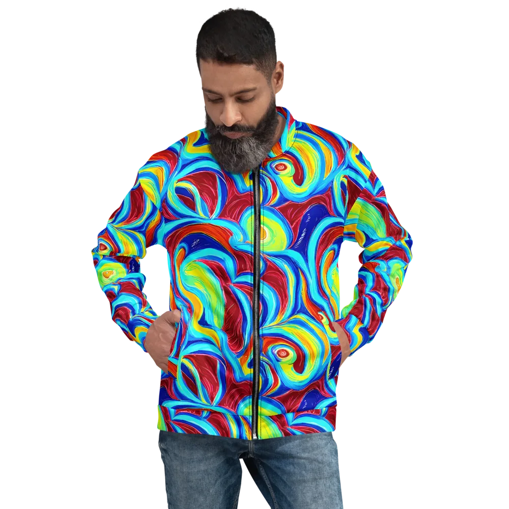 Azure Cyclone on Bomber Jacket — Front