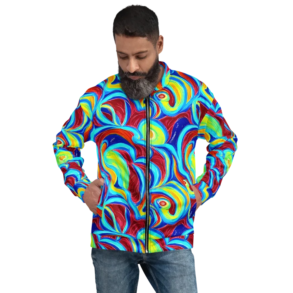 Azure Cyclone on Bomber Jacket — Front