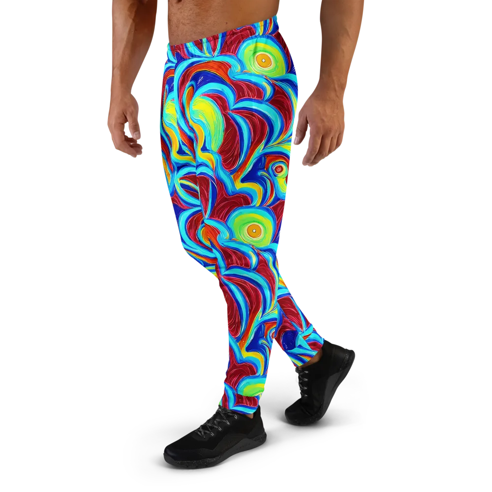 Azure Cyclone on Men's Joggers — Left