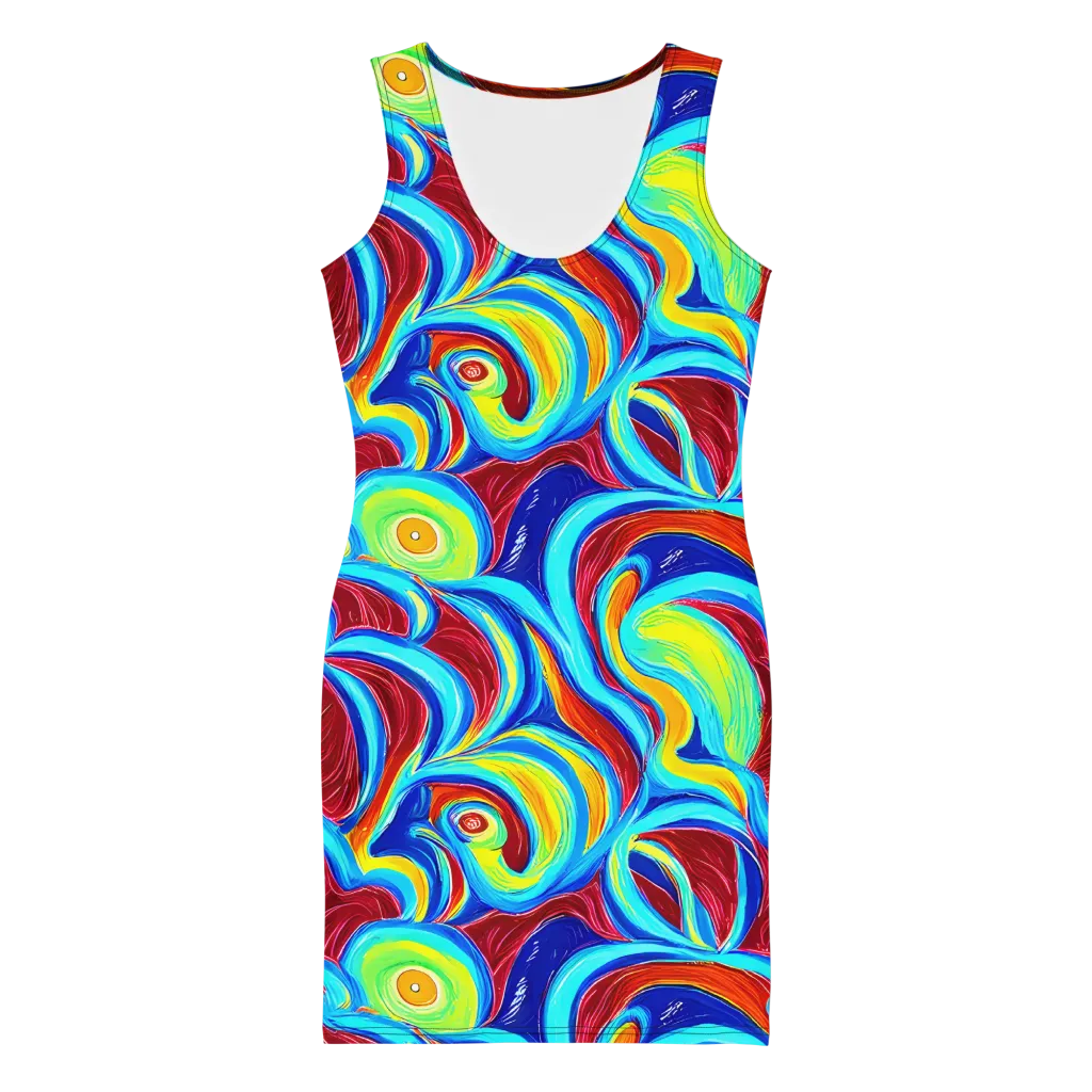 Azure Cyclone on Bodycon Dress — Front