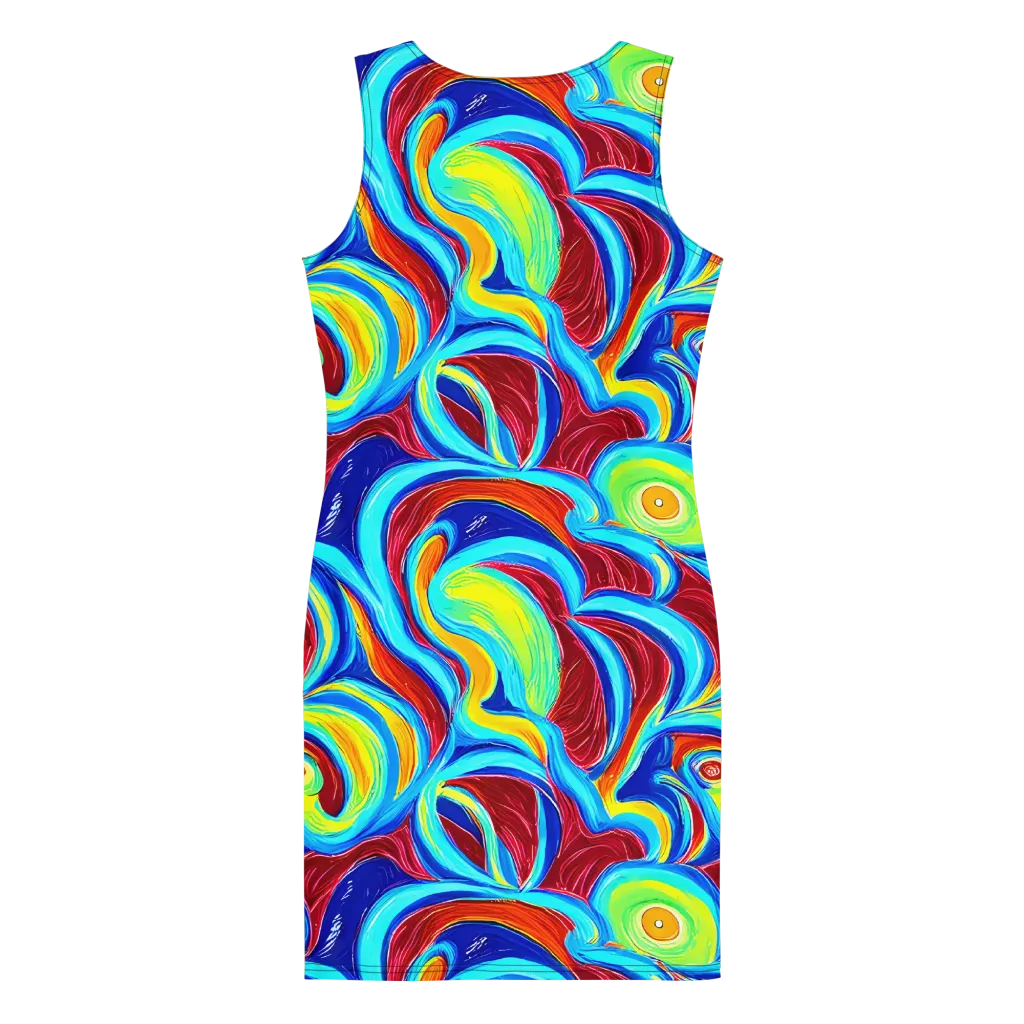 Azure Cyclone on Bodycon Dress — Back