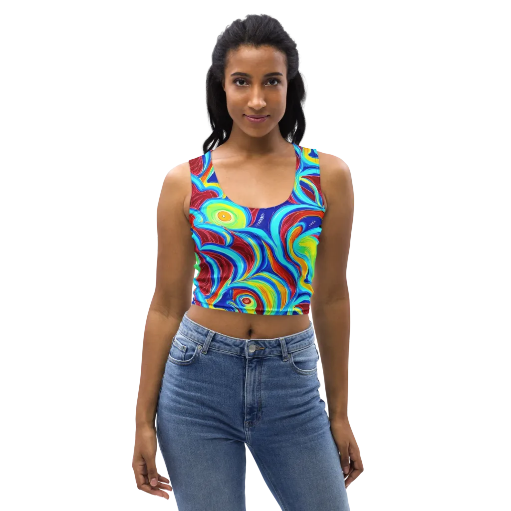 Azure Cyclone on Crop Top — Front