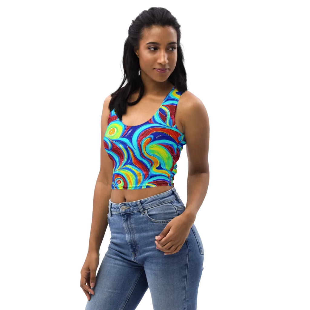 Azure Cyclone on Crop Top — Left Front
