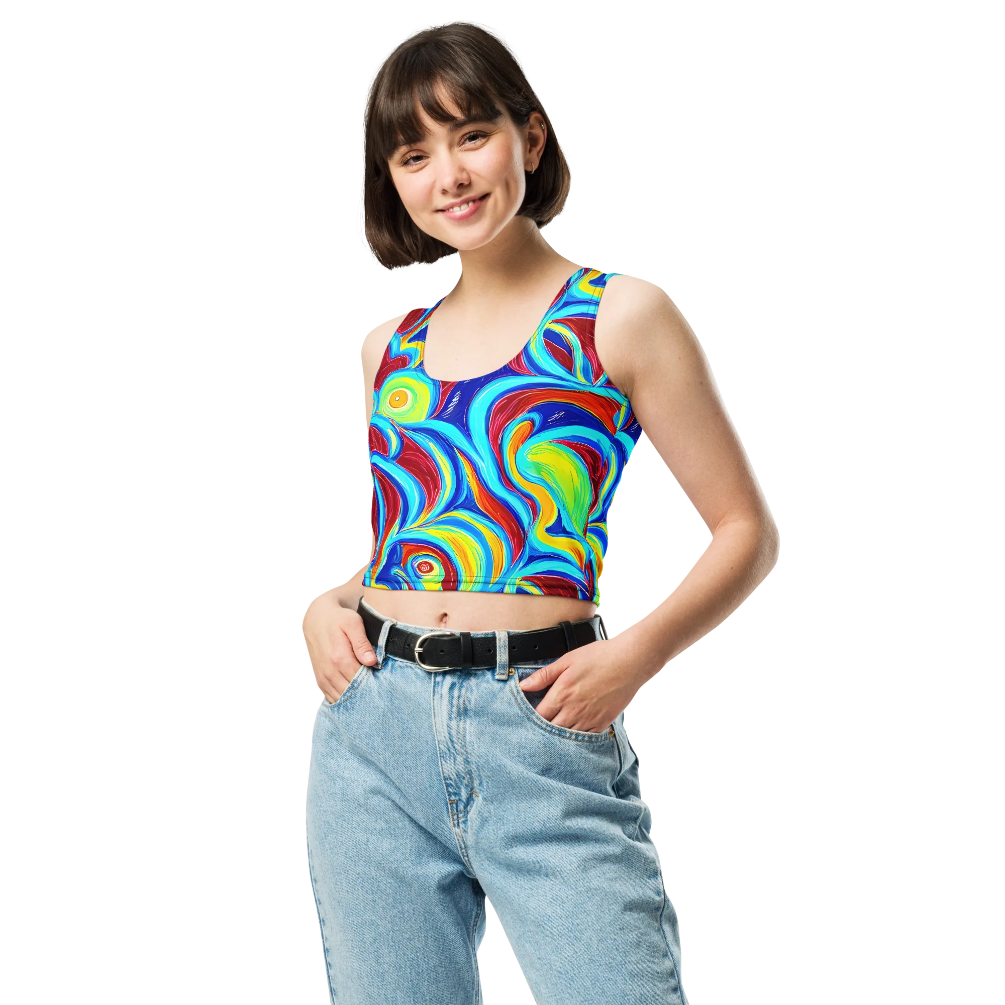 Azure Cyclone on Crop Top — Front