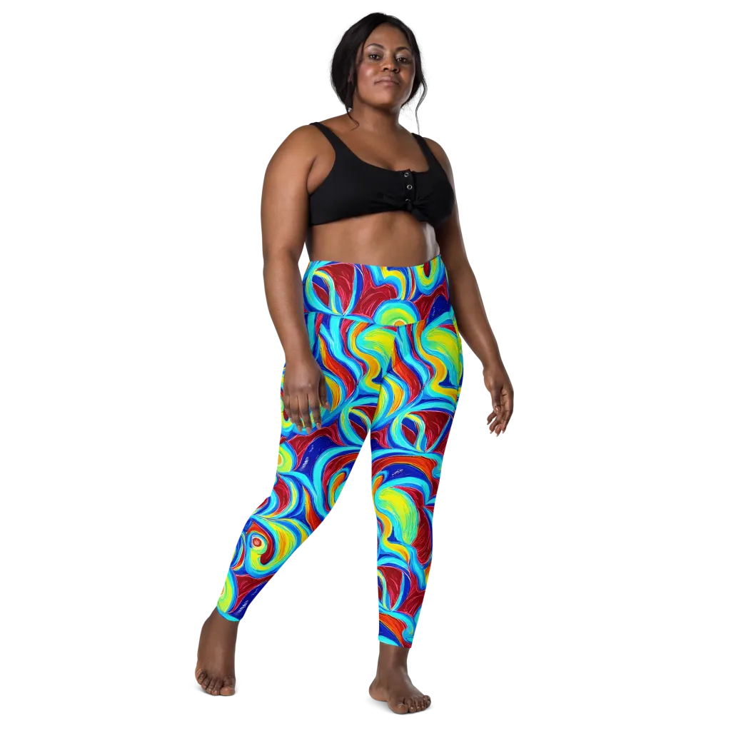 Azure Cyclone on Leggings with Pockets — Front