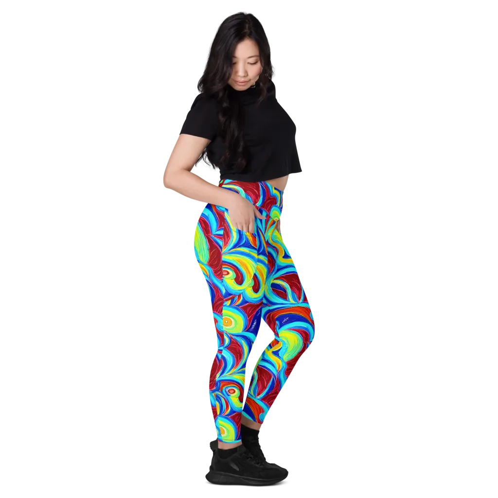 Azure Cyclone on Leggings with Pockets — Right