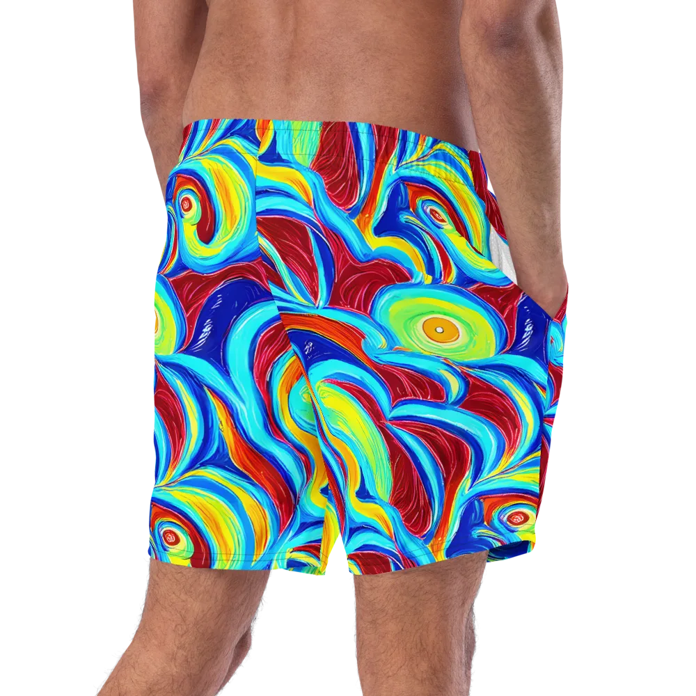 Azure Cyclone on Swim Trunks — Right Back