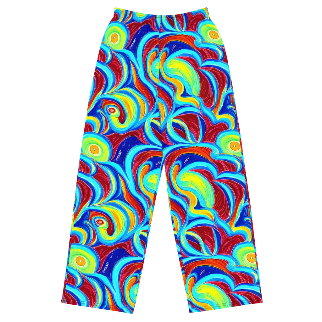 Azure Cyclone on Wide-Leg Pants — Front