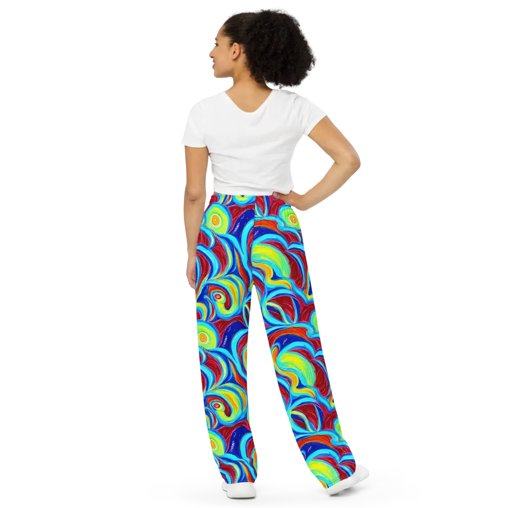 Azure Cyclone on Wide-Leg Pants — Back