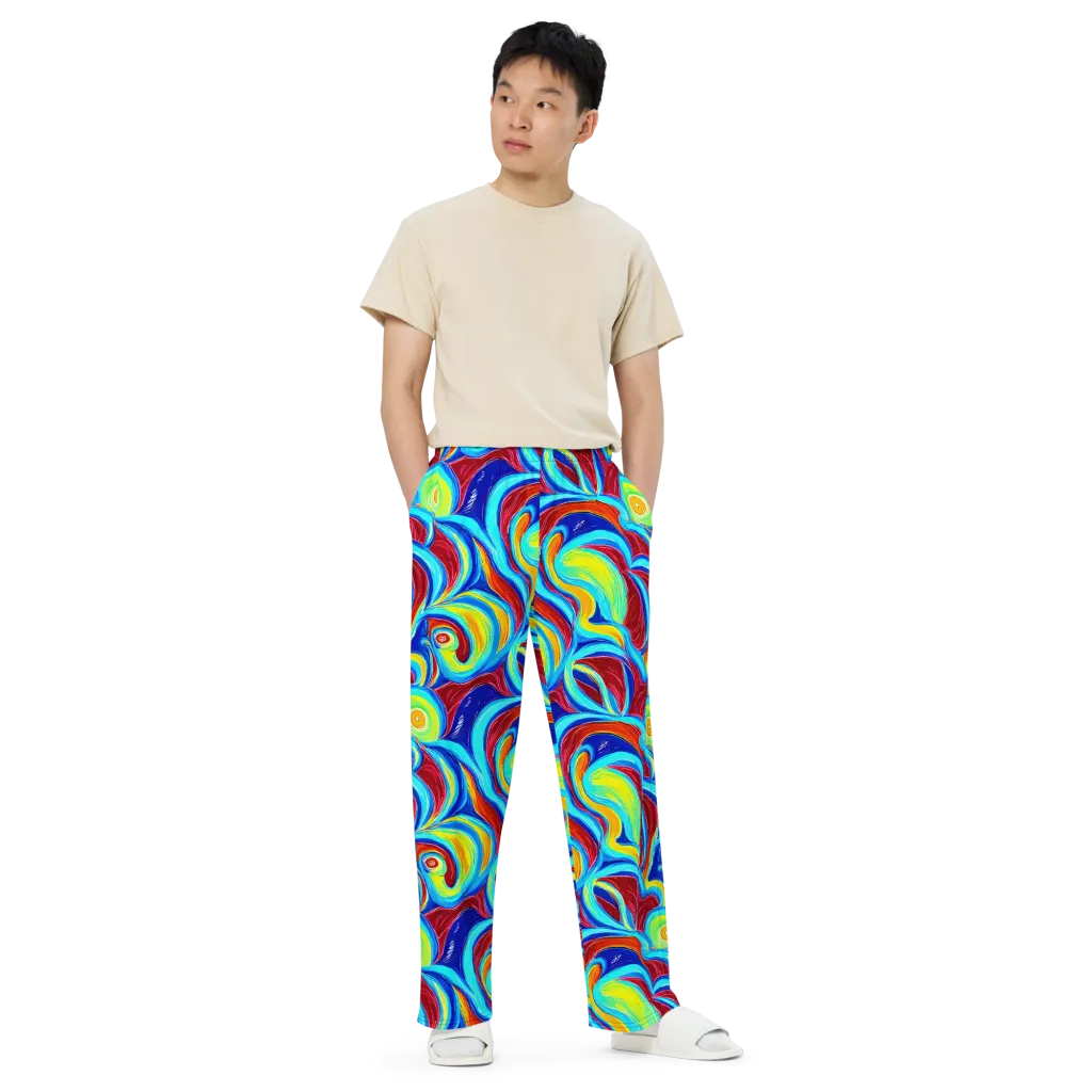 Azure Cyclone on Wide-Leg Pants — Front