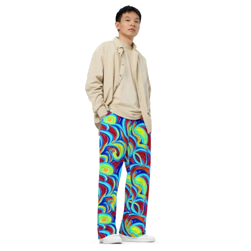 Azure Cyclone on a Wide-Leg Pants