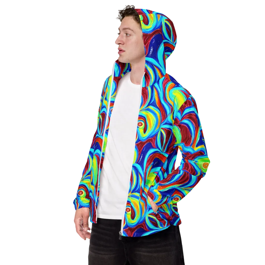 Azure Cyclone on Men's Windbreaker — Left Front