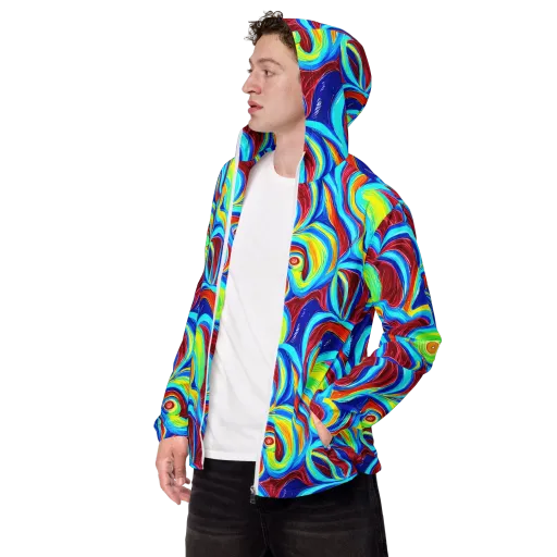 Azure Cyclone on a Men's Windbreaker
