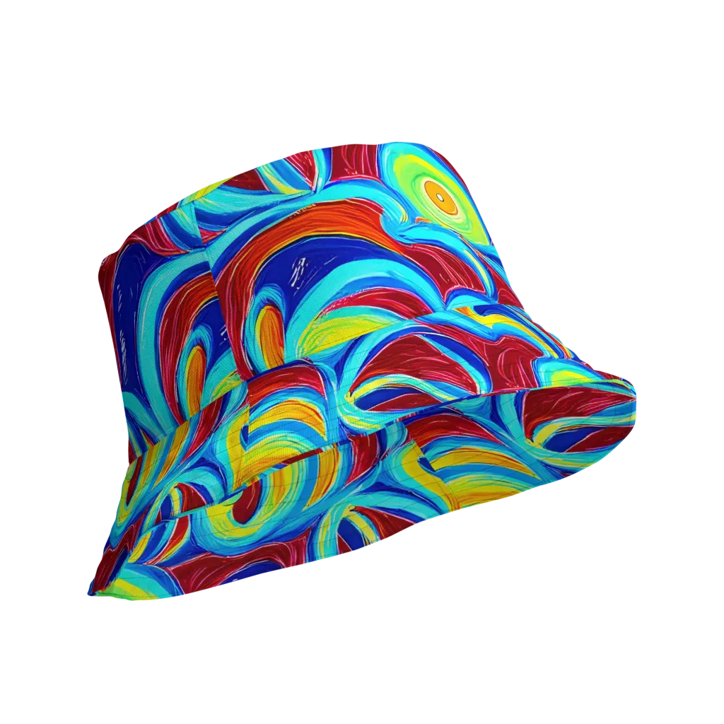 Azure Cyclone on Reversible Bucket Hat — Product details Outside