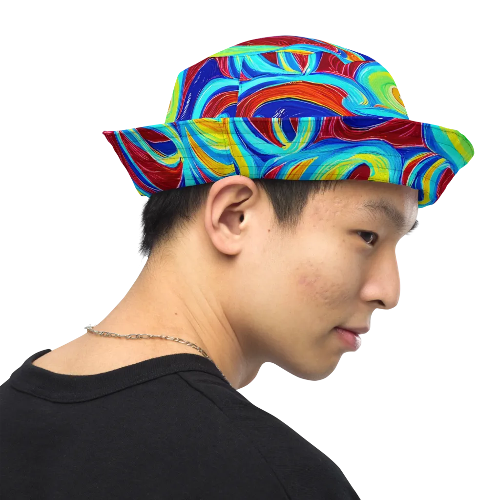 Azure Cyclone on Reversible Bucket Hat — Right Outside