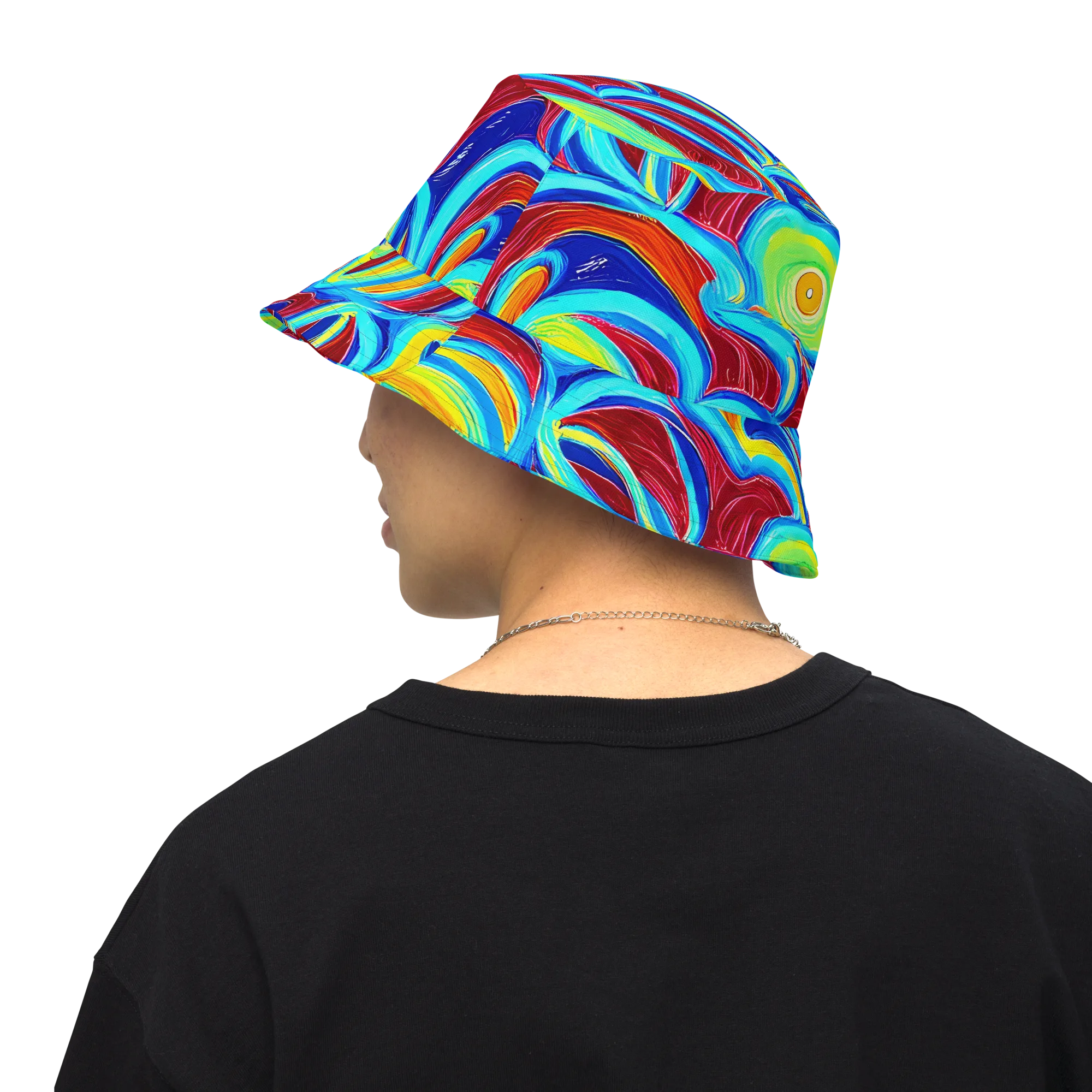 Azure Cyclone on Reversible Bucket Hat — Back Inside