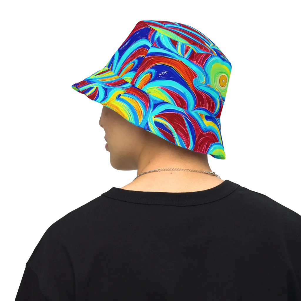 Azure Cyclone on Reversible Bucket Hat — Back Inside