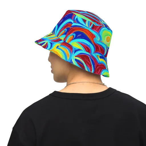 Azure Cyclone on a Reversible Bucket Hat
