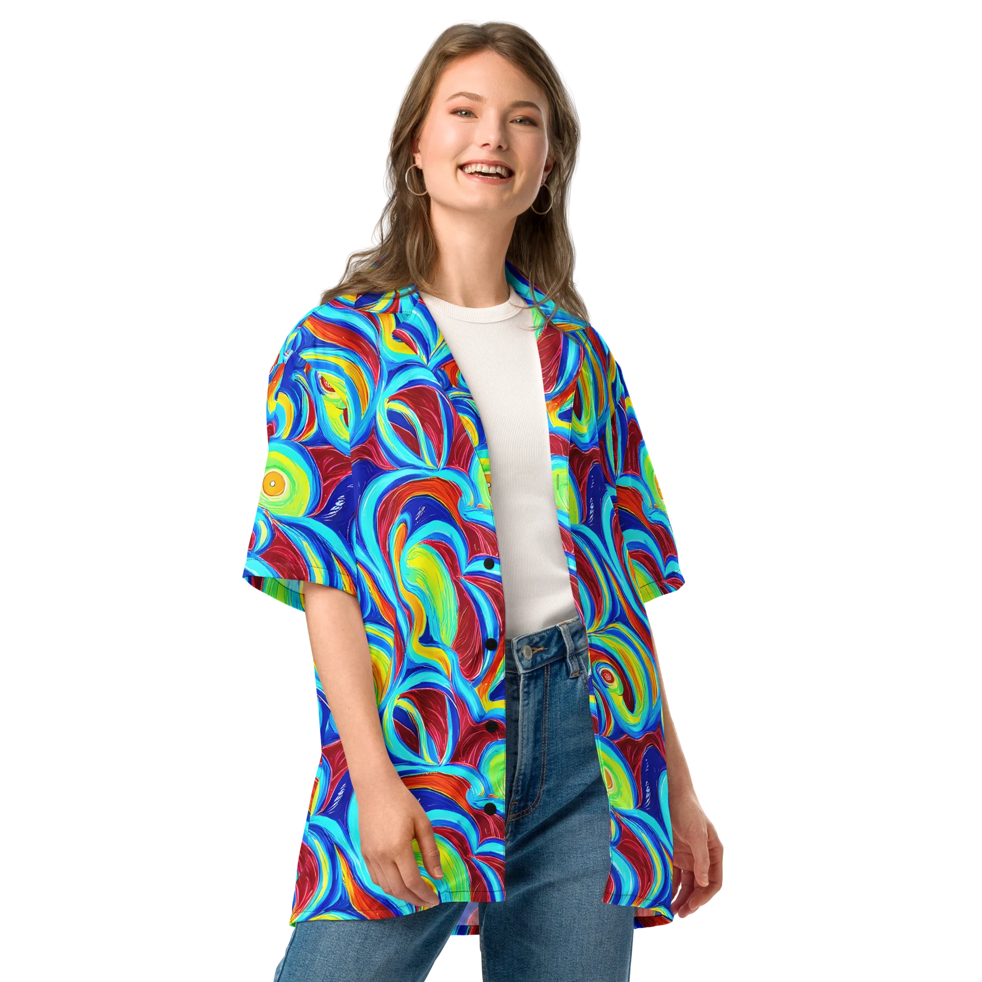 Azure Cyclone on Button Shirt — Front