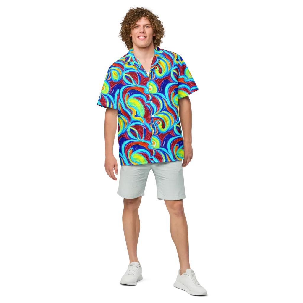Azure Cyclone on Button Shirt — Front