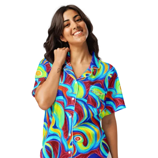 Azure Cyclone on a Women's Short Sleeve Pajama Top