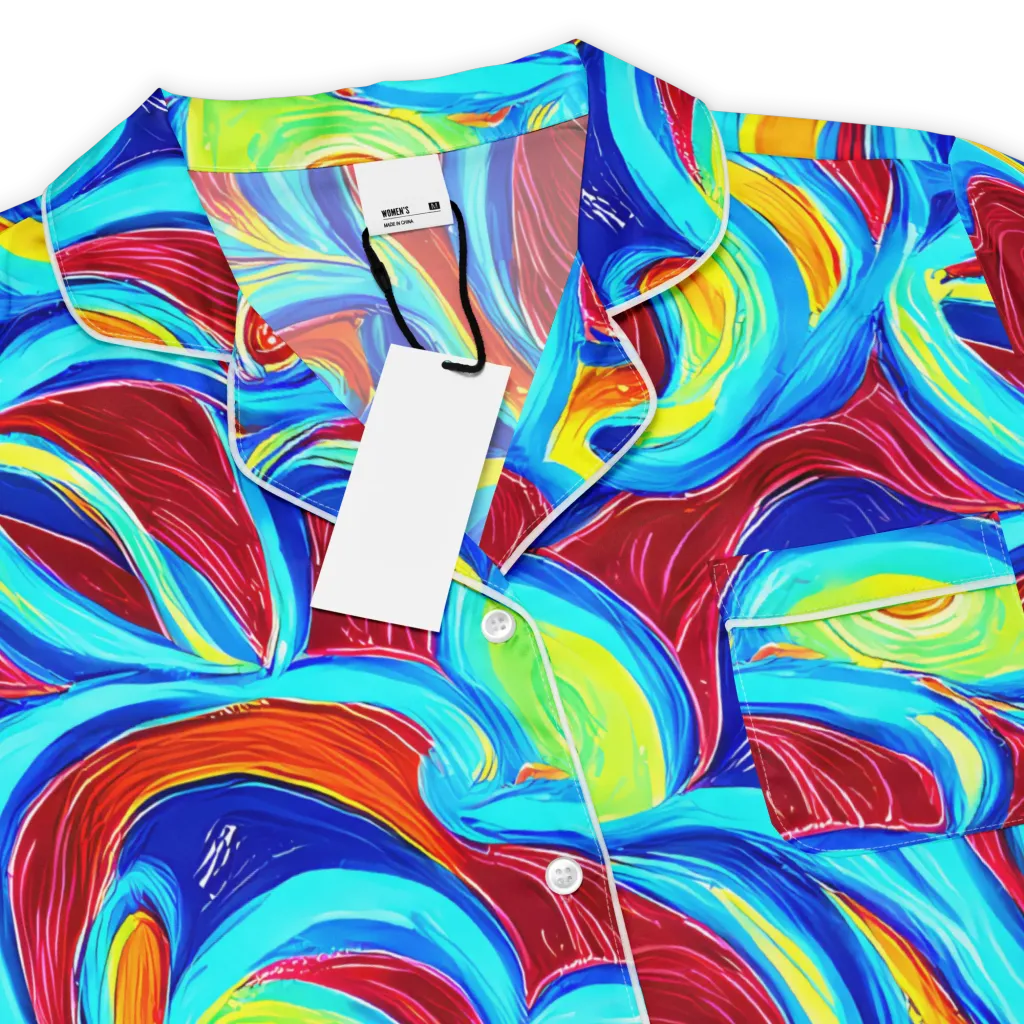Azure Cyclone on Women's Short Sleeve Pajama Top — Product details