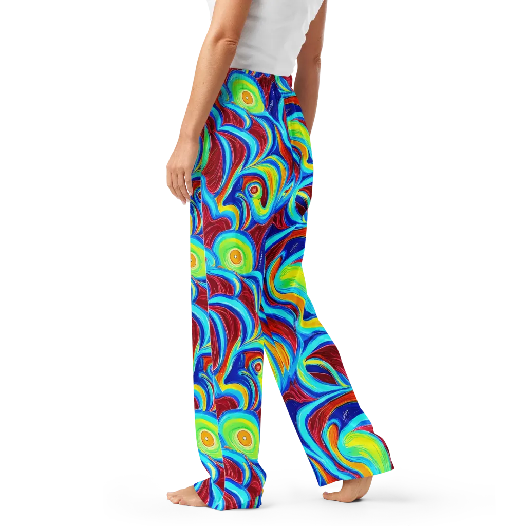 Azure Cyclone on Women's Pajama Pants — Left