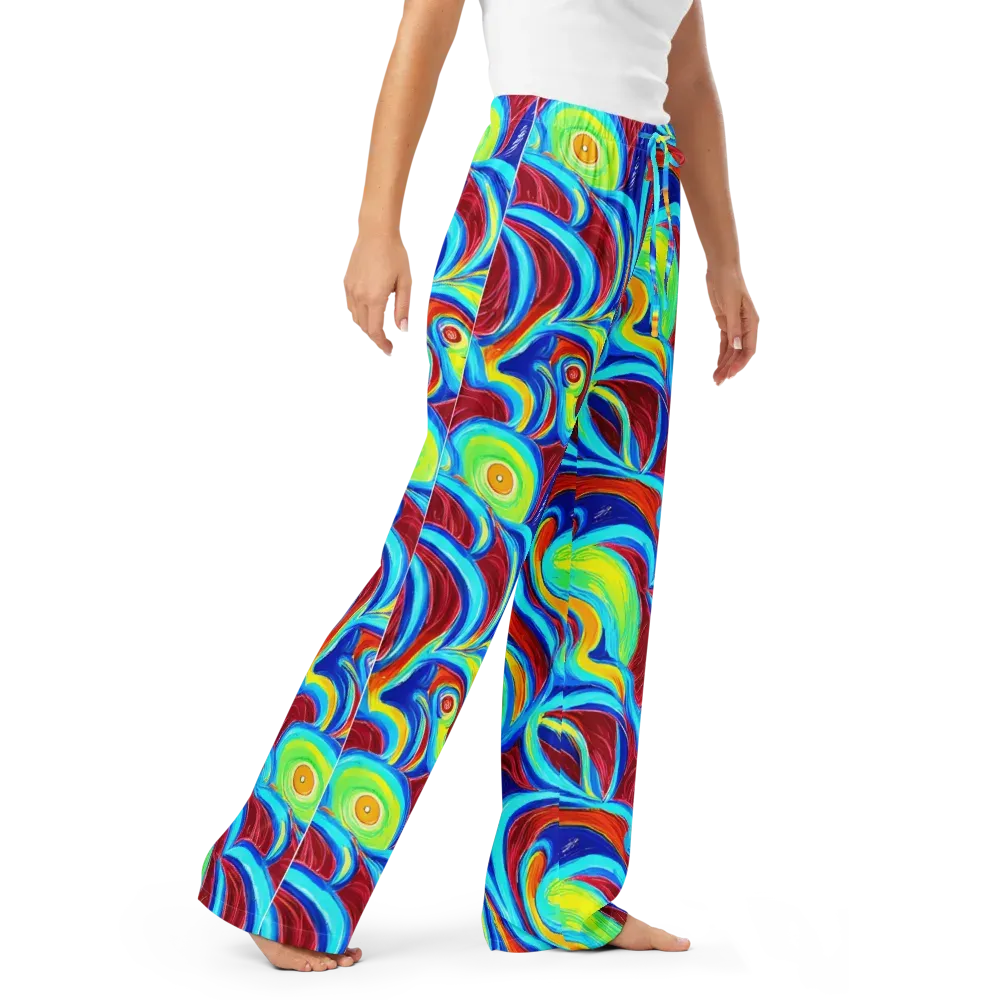 Azure Cyclone on Women's Pajama Pants — Right Front