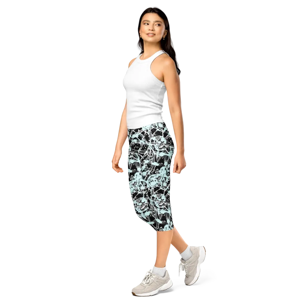 Polar Static on Capri Leggings — Left Front