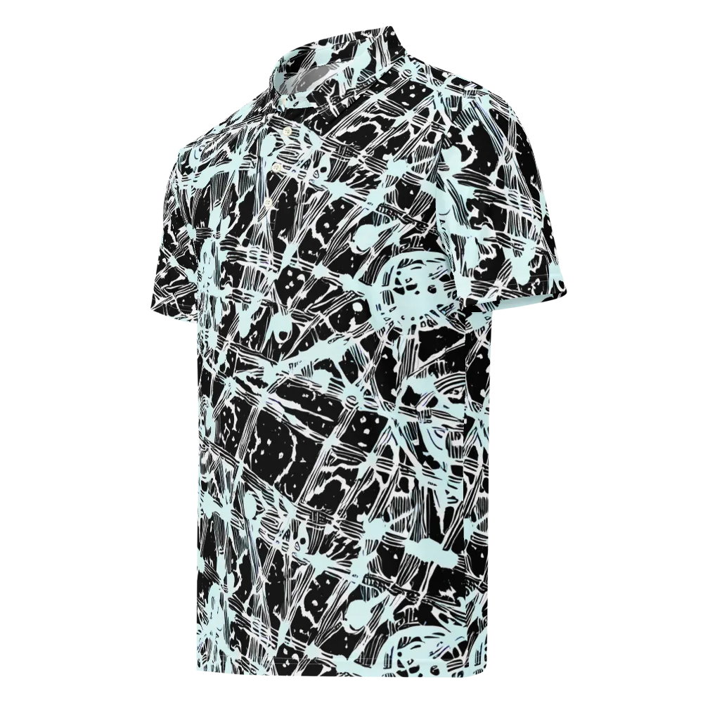 Polar Static on Men's Slim Fit Polo Shirt — Left Front