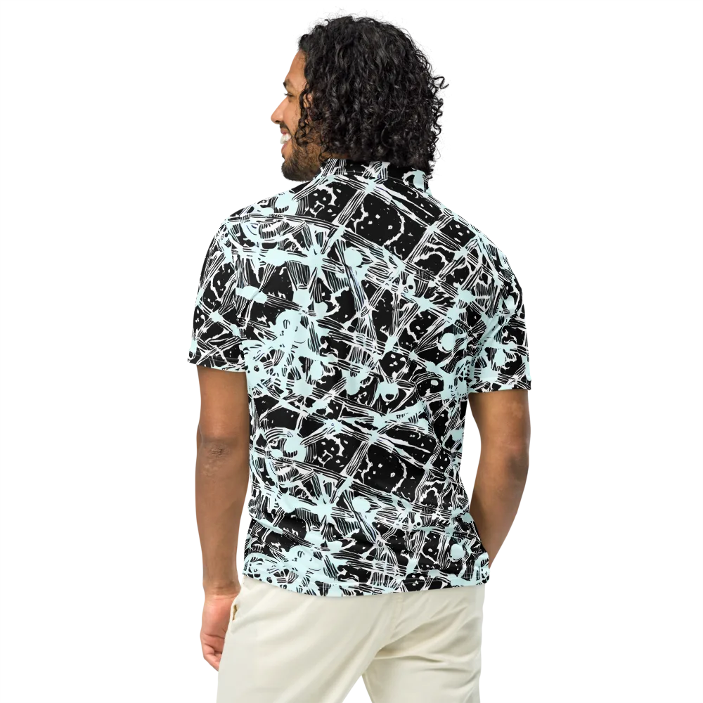 Polar Static on Men's Slim Fit Polo Shirt — Back