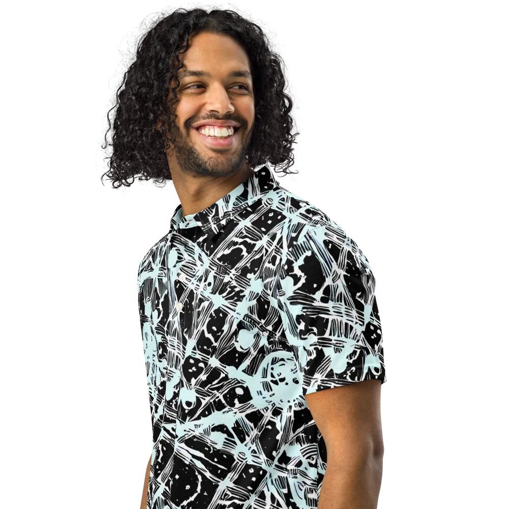 Polar Static on Men's Slim Fit Polo Shirt — Left Front