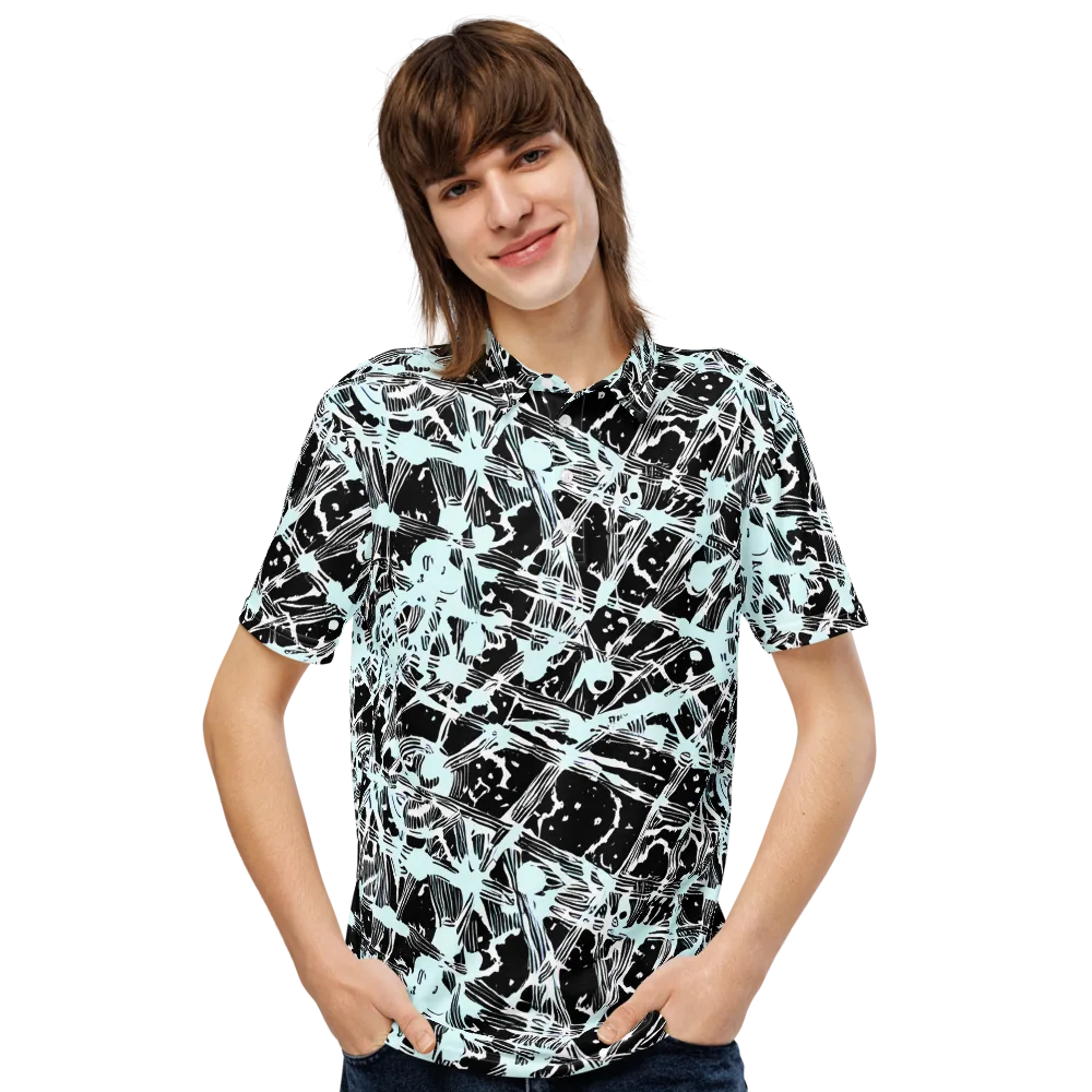 Polar Static on Men's Slim Fit Polo Shirt — Front