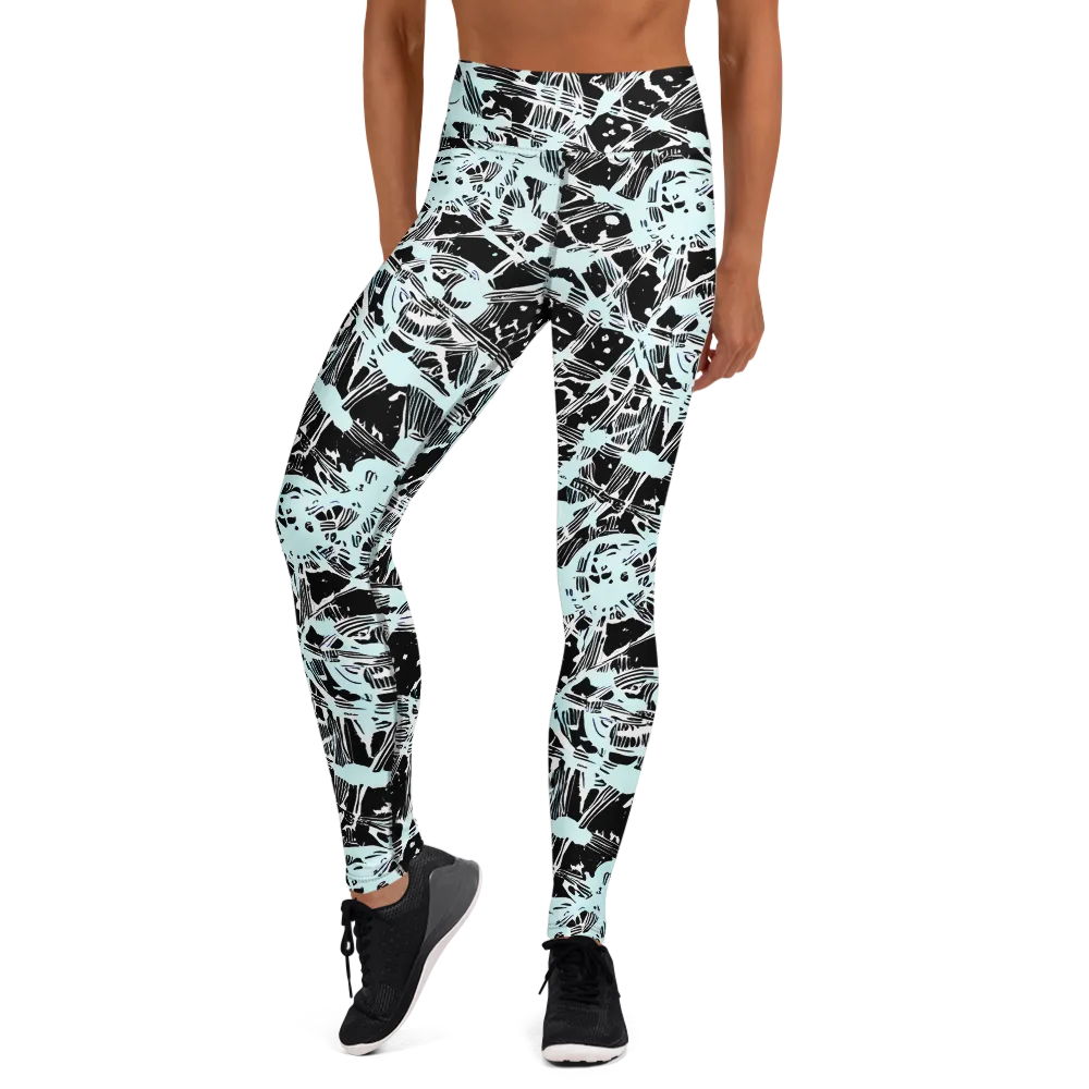 Polar Static on Yoga Leggings — Front