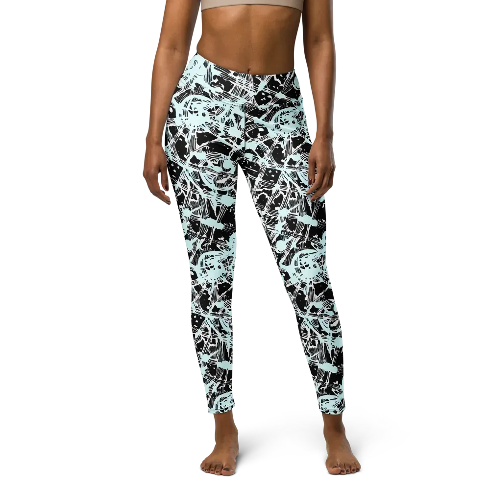 Polar Static on Yoga Leggings — Front