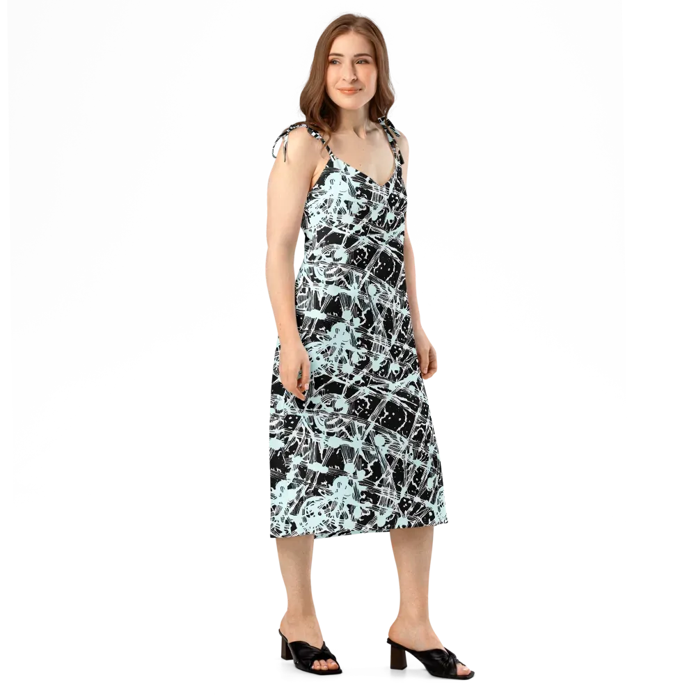 Polar Static on Slip Dress — Right Front
