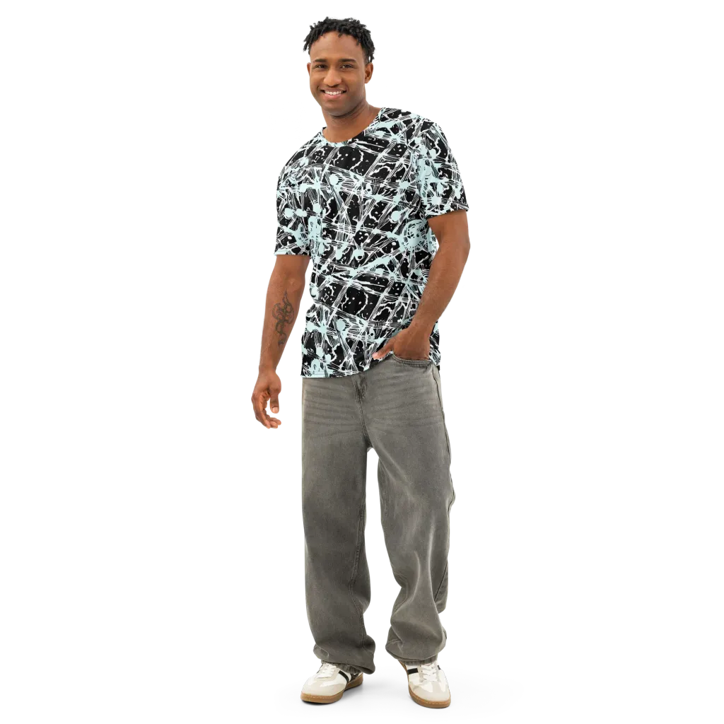 Polar Static on Men's Cotton Crew Neck T-Shirt — Front