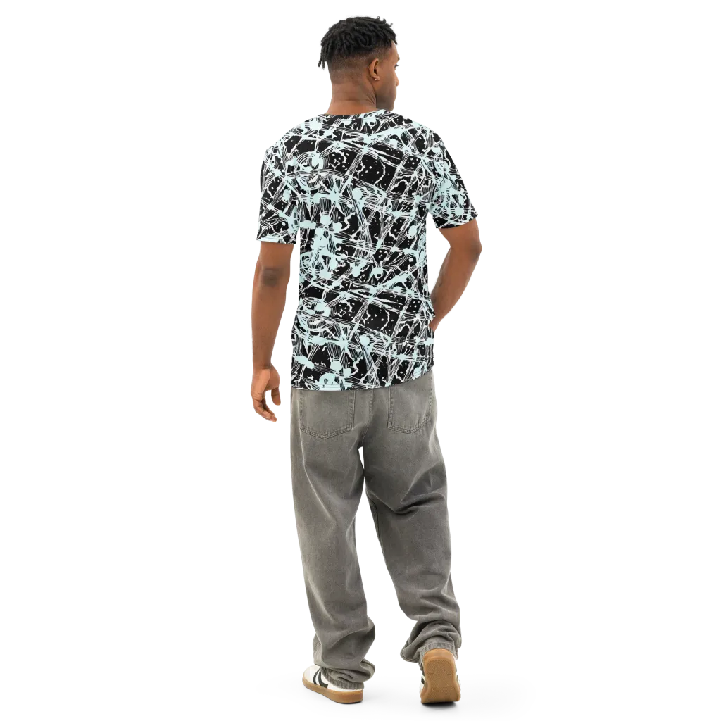 Polar Static on Men's Cotton Crew Neck T-Shirt — Back