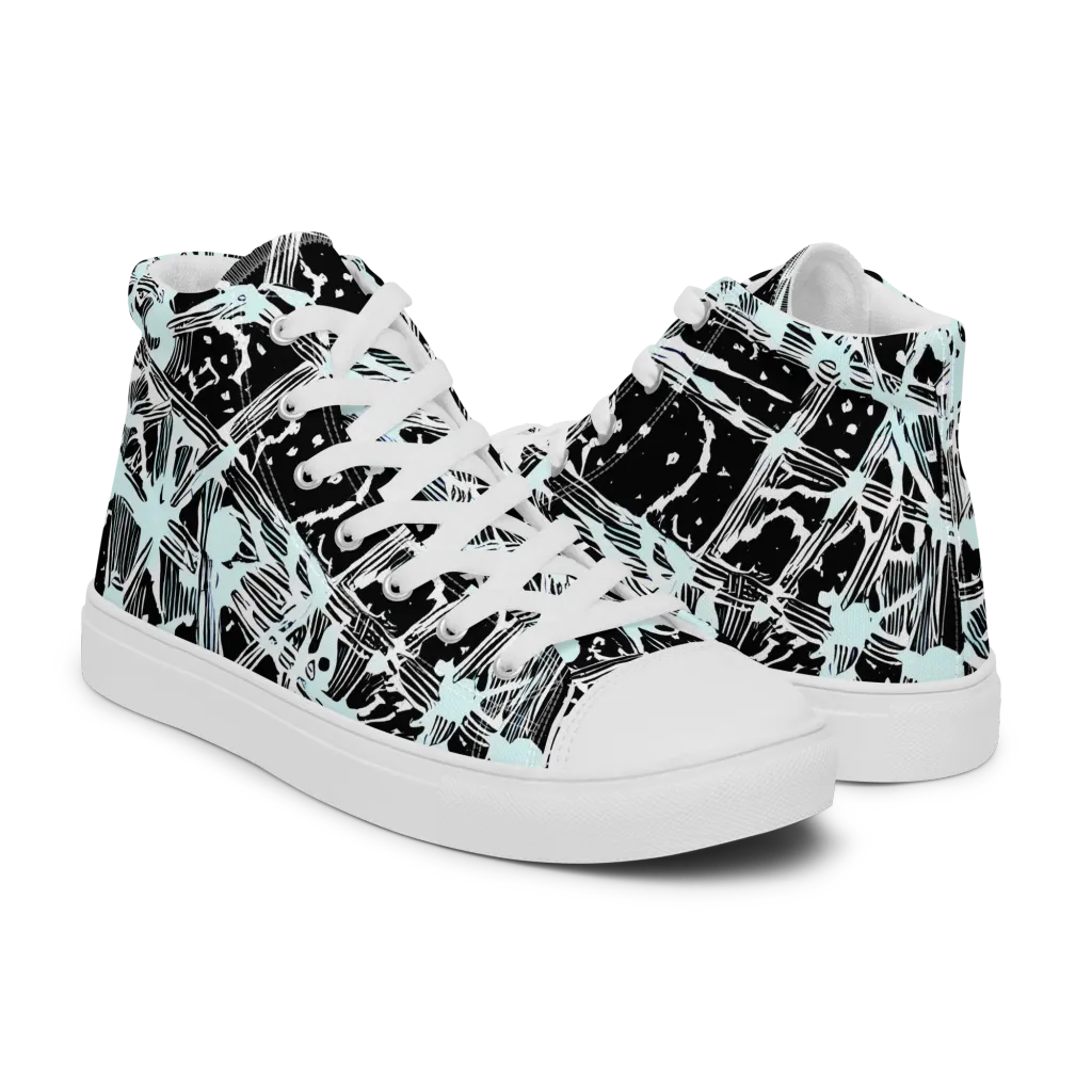 Polar Static on Men's High Top Canvas Shoes — Right
