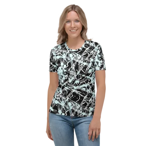 Polar Static on a Women's Crew Neck T-Shirt