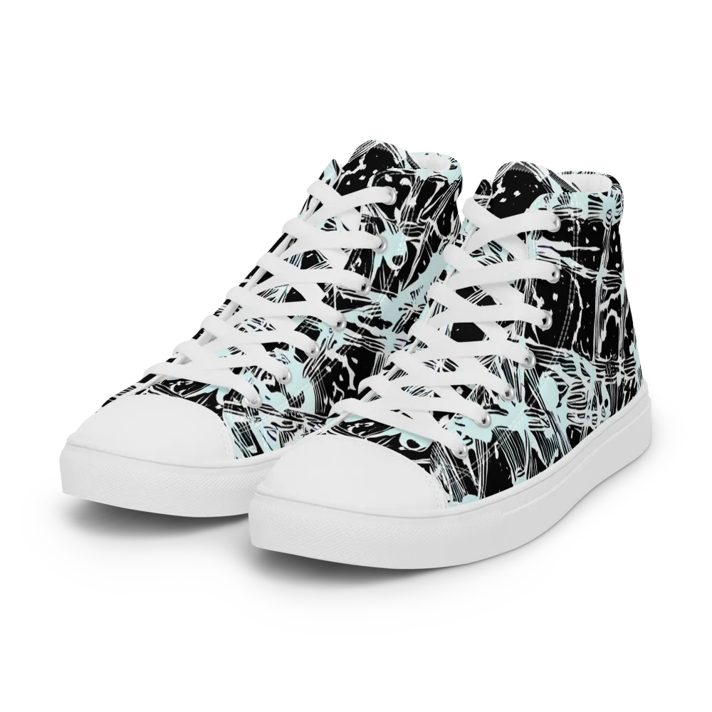 Polar Static on Women's High Top Canvas Shoes — Left Front