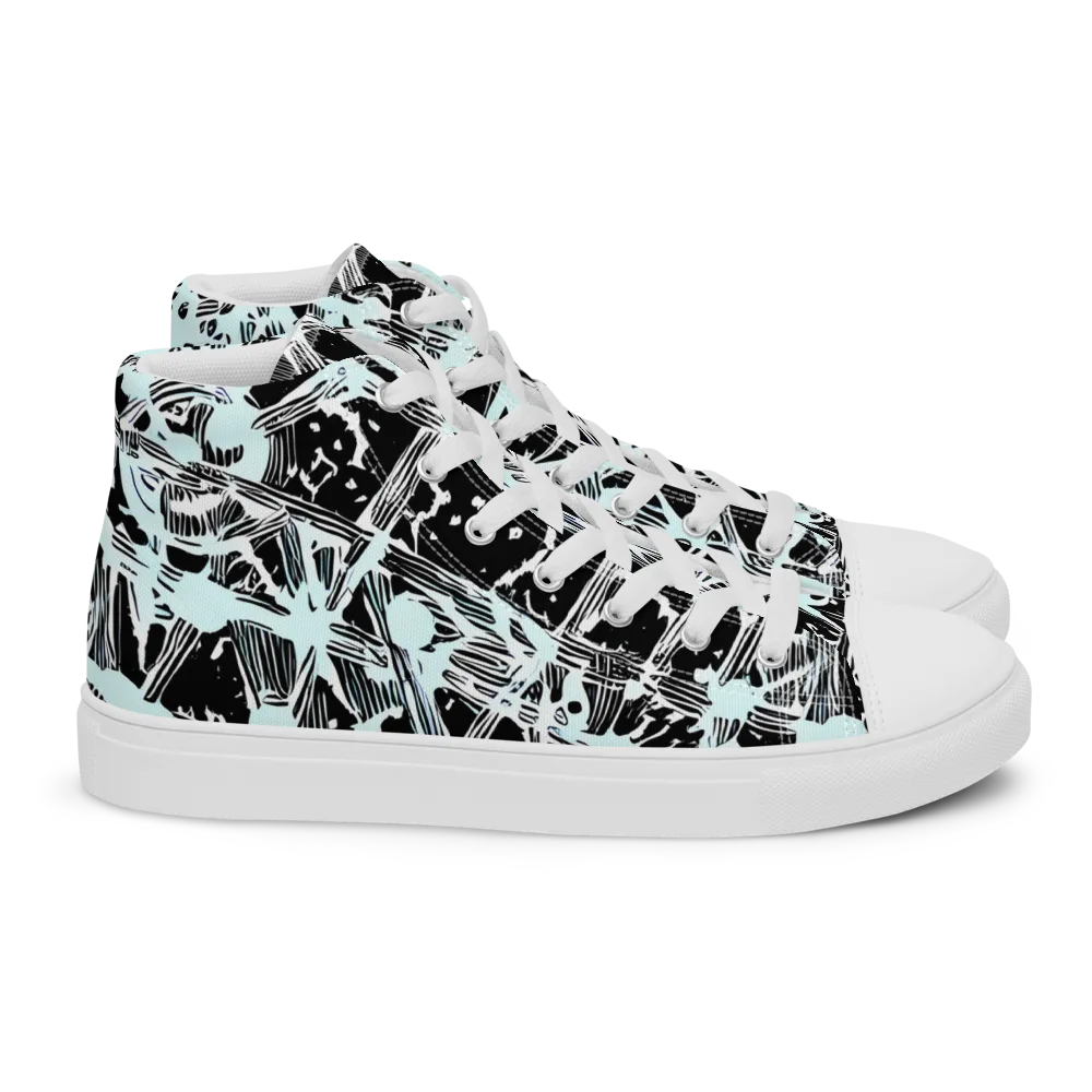 Polar Static on Women's High Top Canvas Shoes — Right