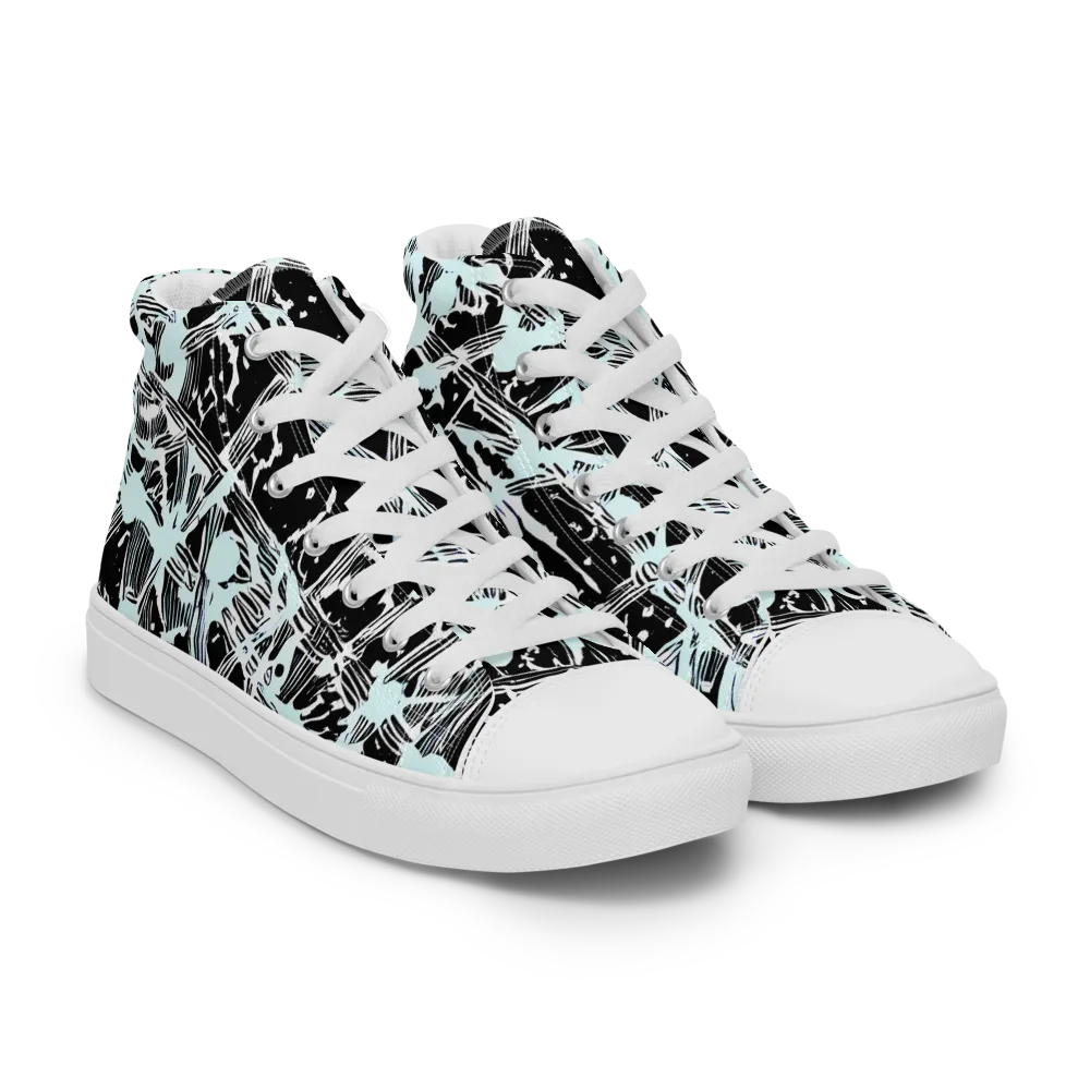 Polar Static on Women's High Top Canvas Shoes — Right Front