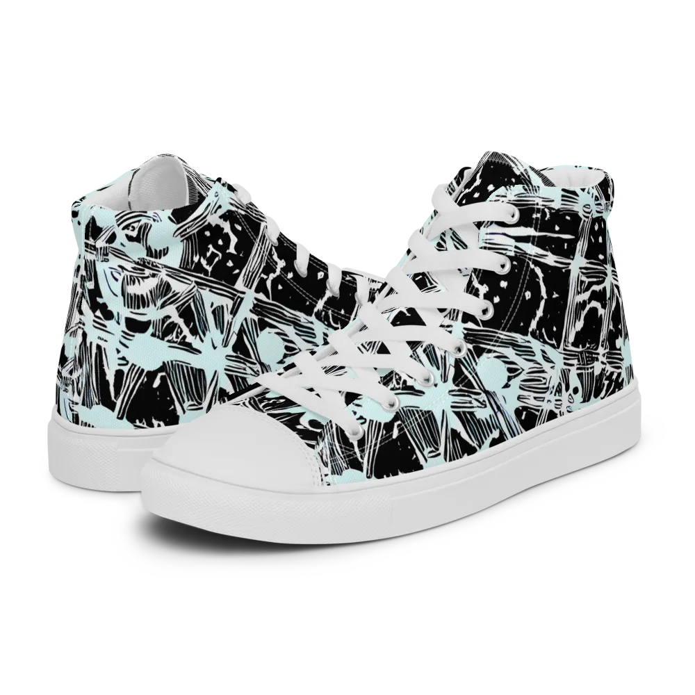 Polar Static on Women's High Top Canvas Shoes — Left
