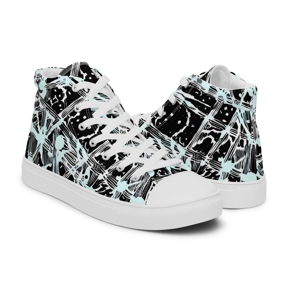 Polar Static on Women's High Top Canvas Shoes — Right