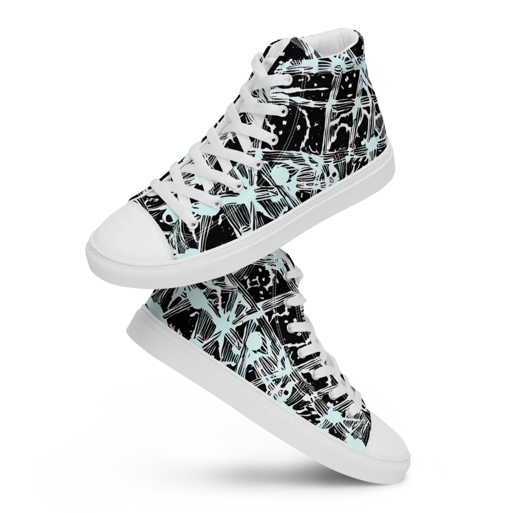 Polar Static on Women's High Top Canvas Shoes — Front